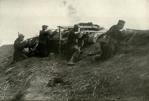 Belgare som håller floden vid Termonde, 1919. av Unbekannt