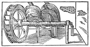 Bälg som drivs av en kamaxel som drivs av ett vattenhjul, 1540 av Unbekannt