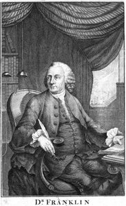 Benjamin Franklin, amerikansk vetenskapsman, uppfinnare och statsman, sent 1700-tal av Unbekannt