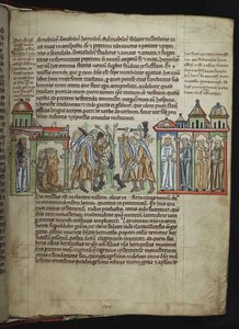 Bernard av Clairvaux skickar munkar till dotterhus, cisterciensermunkar, 1249-1250. av Unbekannt