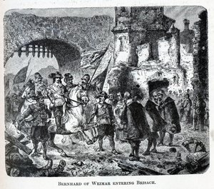 Bernhard av Weimar på väg in i Breisach, 1882 av Unbekannt