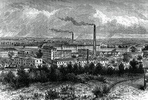 Bessbrook Mills and village, County Armagh, Irland, c1880 av Unbekannt
