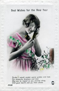 Bästa önskningar för det nya året, gratulationskort, c1920-talet av Unbekannt