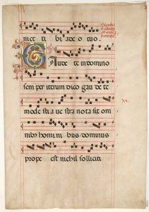 Bifolium med Foliated Initial C, från en Gradual, andra hälften av 1400-talet. av Unbekannt
