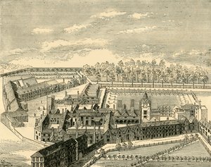 Fågelperspektiv av det gamla charterhuset, c1872. av Unbekannt