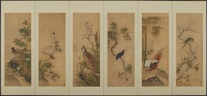 Fåglar och blommor, Edo-perioden, 1700-talet. av Unbekannt