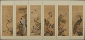Fåglar och blommor, Edo-perioden, 1700-talet. av Unbekannt