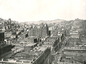 Fågelperspektiv från tornet i Chronicle Building, San Francisco, USA, 1895. av Unbekannt