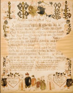 Födelse- och dopbrev, 1789. av Unbekannt