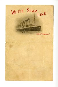 Blank R.M.S Titanic stationery [given to the Hurds by an unknown survivor], ca. 1912 av Unbekannt
