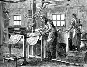 Blockera skrivare på jobbet, c1880 av Unbekannt
