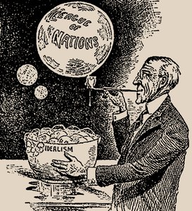 Blåser bubblor. Woodrow Wilson och Nationernas förbund, 1919. av Unbekannt