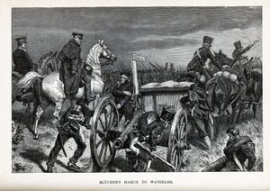 Blüchers Marsh till Waterloo, 1882 av Unbekannt