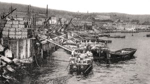 Båtar på floden Malecon, Valparaiso, Chile, c1900-talet av Unbekannt