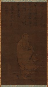 Bodhidharma korsar Yangzi på en vass, 1400-talet. av Unbekannt