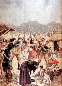 Boerkvinnor och barn i ett brittiskt koncentrationsläger i Transvaal, Boerkriget, 1901 av Unbekannt