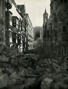 Bombskador på en maltesisk gata, andra världskriget, 1942 1944. av Unbekannt