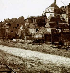 Bomberade byggnader, Nieuwpoort, Flandern, Belgien, c1914-c1918 av Unbekannt