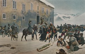 Bonaparte mottogs av munkarna på berget St. Bernard. Passage av Alperna, maj 1800, 1896 av Unbekannt