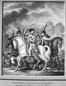 Bonaparte vid slaget vid Marengo den 14 juni 1800 av Unbekannt