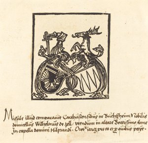 Bokskylt av Wilhelm von Zell, år 1500 eller efter. av Unbekannt