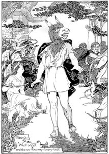 Längst ner i scenen från William Shakespeares Midsommarnattsdröm, 1898 av Unbekannt