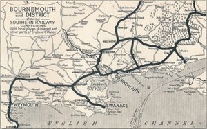 Bournemouth och distriktet, visar Southern Railway-förbindelser, 1929 av Unbekannt