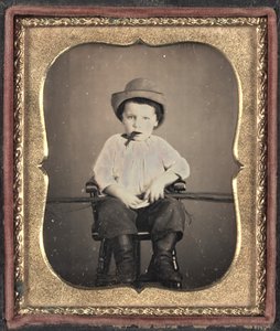 Pojke med cigarr, ca 1855. av Unbekannt