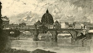 Bridge of St. Angelo, Rom, 1890. av Unbekannt