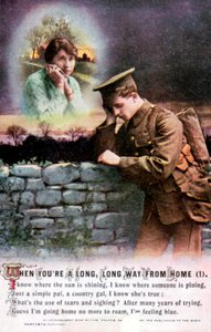 Brittisk soldat drömmer om sin landskäraste hemma, första världskriget, 1914-1918 av Unbekannt