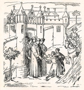 Bröderna Polo gav sig av från Konstantinopel med Marco för Kina c1300, 1912 av Unbekannt