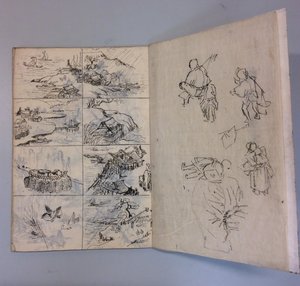 Pensel- och bläckteckningar efter liv och målningar, 1895. av Unbekannt