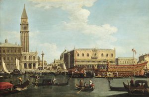 Bucintoro vid piren i Venedig på uppståndelsens dag av Unbekannt