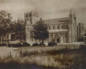 Buckfast Abbey Church, North View, sent 1800-tidigt 1900-tal av Unbekannt