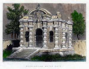 Buckingham Water Gate, The Strand, London, c1850 av Unbekannt