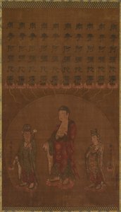 Buddha Amitabha med två närvarande bodhisattvor, 1200-talet. av Unbekannt