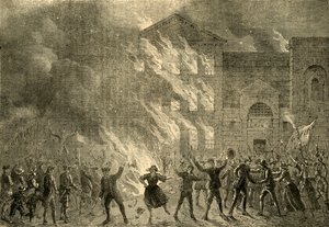 Burning of Newgate, 1780, c1872. av Unbekannt