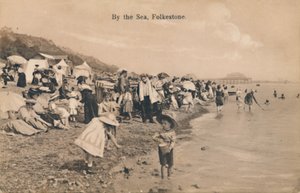 Vid havet, Folkestone, sent 1800-tidigt 1900-tal av Unbekannt