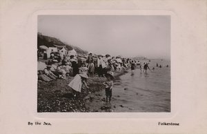 Vid havet, Folkestone, sent 1800-tidigt 1900-tal av Unbekannt