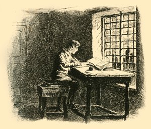I månens sken började han sin uppgift, 1907. av Unbekannt