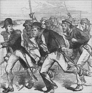 Kapten Money Leading the Blue-jackets, c1880 av Unbekannt