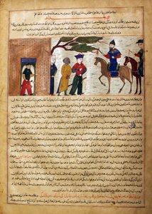 Tillfångatagen indian Raja Förs till Sultan Mahmud av Ghazni, Folio från en Majma..., ca. 1425. av Unbekannt