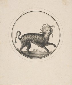 Karikatyr som visar Marie Antoinette som en leopard, 1700-tal. av Unbekannt