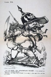 Karikatyr av Wilhelm I av Preussen, fransk-preussiska kriget, 1870-1871. av Unbekannt