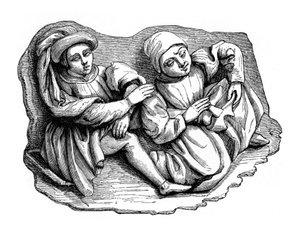 Ristade trärelief, 1400-talet, 1870 av Unbekannt