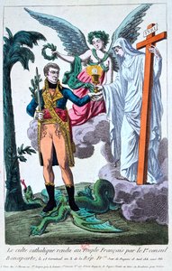 Den katolska tillbedjan återvände till det franska folket av 1:e konsul Bonaparte, 1800-talet av Unbekannt