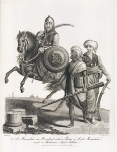 Mamluk-ryttare och soldater från mamlukernas och beduinernas infanteri, 1804 av Unbekannt