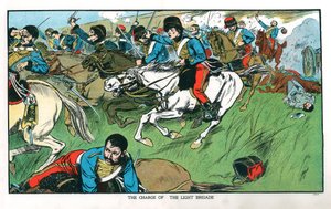 Anklagelse för den lätta brigaden vid Balaclava, Krimkriget, 25 oktober, 1854 tidigt 1900-tal av Unbekannt