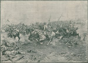 Anklagelse för de tolfte husarerna vid slaget vid Marengo, 1800, 1896. av Unbekannt