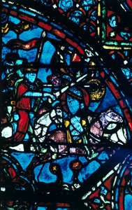 Karl den Store slåss mot saracenerna, målat glas, Chartres katedral, Frankrike, c1225 av Unbekannt